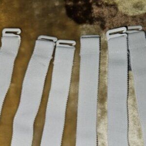 NEW 6PC SMOOTH FLAT WHITE GARTER TABS ADJUSTABLE DETACHABLE BRIDAL HANDMADE